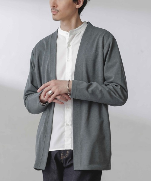 NANO universe（ナノユニバース）の「ダブルジャージー着流しカーディガン（カーディガン/ボレロ・メンズ・スミクロ/ブラック/グリーン/ライトグレー/ライトグリーン・M/L/S）」の13枚目の写真