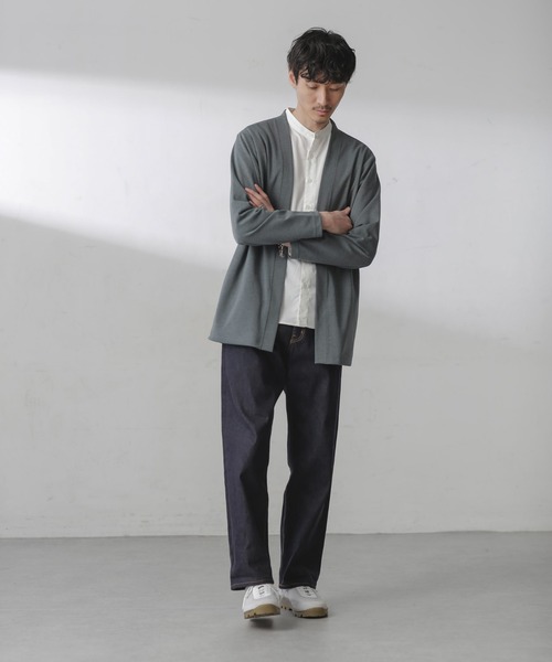 NANO universe（ナノユニバース）の「ダブルジャージー着流しカーディガン（カーディガン/ボレロ・メンズ・スミクロ/ブラック/グリーン/ライトグレー/ライトグリーン・M/L/S）」の17枚目の写真