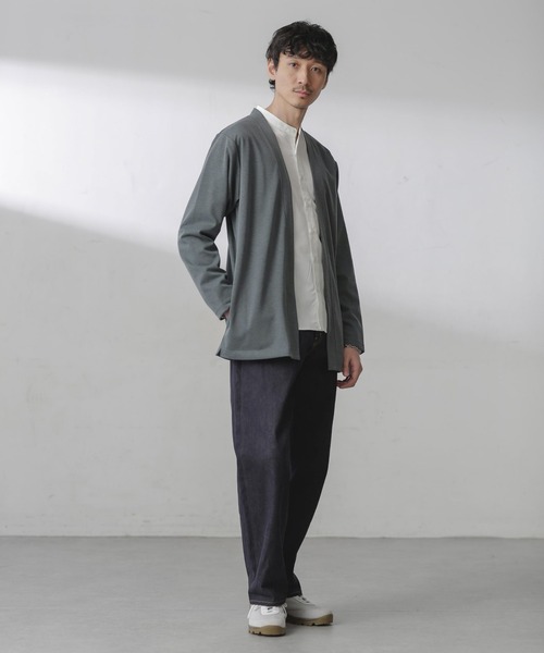 NANO universe（ナノユニバース）の「ダブルジャージー着流しカーディガン（カーディガン/ボレロ・メンズ・スミクロ/ブラック/グリーン/ライトグレー/ライトグリーン・M/L/S）」の18枚目の写真