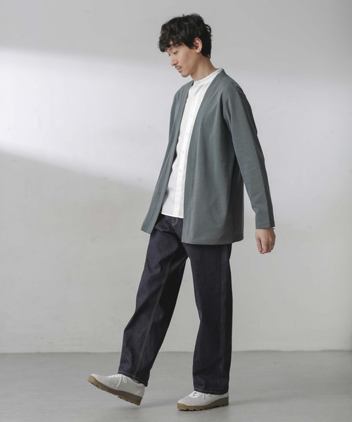 NANO universe（ナノユニバース）の「ダブルジャージー着流しカーディガン（カーディガン/ボレロ・メンズ・スミクロ/ブラック/グリーン/ライトグレー/ライトグリーン・M/L/S）」の19枚目の写真