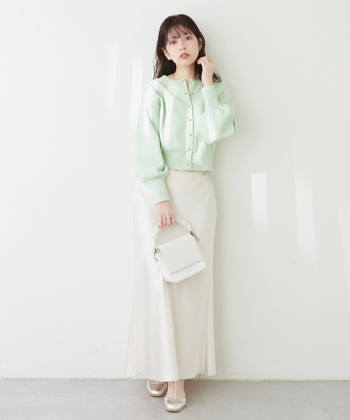 natural couture（ナチュラルクチュール）の「WEB限定 / お家で洗えるころん釦カーデ（カーディガン/ボレロ・レディース・ミント/ラベンダー/グレイッシュベージュ/オフホワイト/ブラック/その他1・FREE）」の22枚目の写真