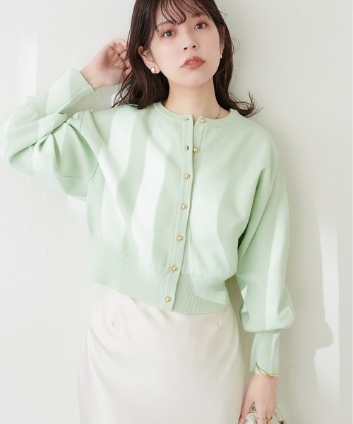 natural couture（ナチュラルクチュール）の「WEB限定 / お家で洗えるころん釦カーデ（カーディガン/ボレロ・レディース・ミント/ラベンダー/グレイッシュベージュ/オフホワイト/ブラック/その他1・FREE）」の21枚目の写真