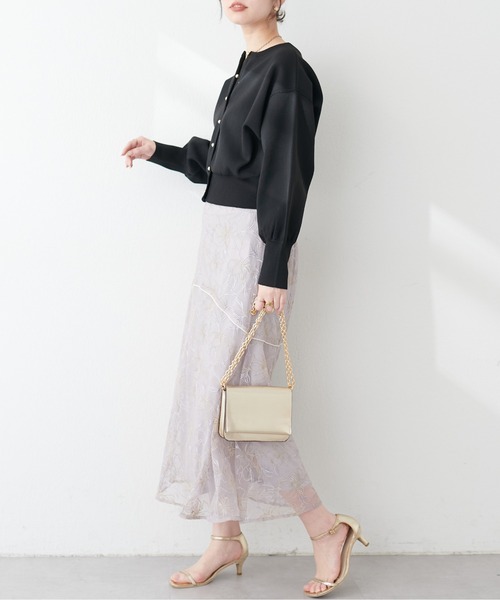 natural couture（ナチュラルクチュール）の「WEB限定 / お家で洗えるころん釦カーデ（カーディガン/ボレロ・レディース・ミント/ラベンダー/グレイッシュベージュ/オフホワイト/ブラック/その他1・FREE）」の14枚目の写真