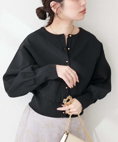 natural couture（ナチュラルクチュール）の「WEB限定 / お家で洗えるころん釦カーデ（カーディガン/ボレロ・レディース・ミント/ラベンダー/グレイッシュベージュ/オフホワイト/ブラック/その他1・FREE）」の11枚目の写真