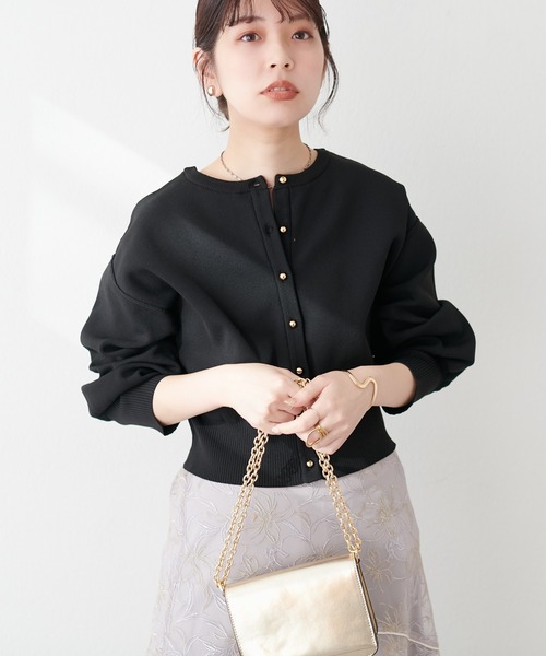 natural couture（ナチュラルクチュール）の「WEB限定 / お家で洗えるころん釦カーデ（カーディガン/ボレロ・レディース・ミント/ラベンダー/グレイッシュベージュ/オフホワイト/ブラック/その他1・FREE）」の13枚目の写真