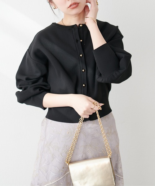 natural couture（ナチュラルクチュール）の「WEB限定 / お家で洗えるころん釦カーデ（カーディガン/ボレロ・レディース・ミント/ラベンダー/グレイッシュベージュ/オフホワイト/ブラック/その他1・FREE）」の12枚目の写真