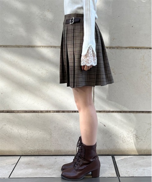 axes femme(アクシーズファム)の「ベルト装飾プリーツキュロット(その他パンツ・レディース・ブラック/ブラウン/グレー・FREE)」の5枚目の写真