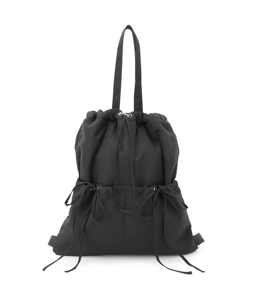 ROPE' PICNIC(ロペピクニック)の「A4対応・撥水加工/リボンドロストリングナップザック(バックパック/リュック・レディース・ライトグレー/ブラック・FREE)」の15枚目の写真
