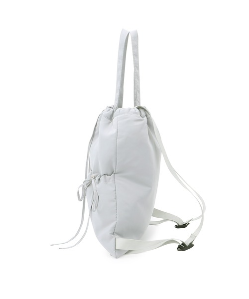 ROPE' PICNIC(ロペピクニック)の「A4対応・撥水加工/リボンドロストリングナップザック(バックパック/リュック・レディース・ライトグレー/ブラック・FREE)」の3枚目の写真