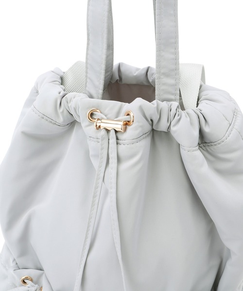 ROPE' PICNIC(ロペピクニック)の「A4対応・撥水加工/リボンドロストリングナップザック(バックパック/リュック・レディース・ライトグレー/ブラック・FREE)」の5枚目の写真