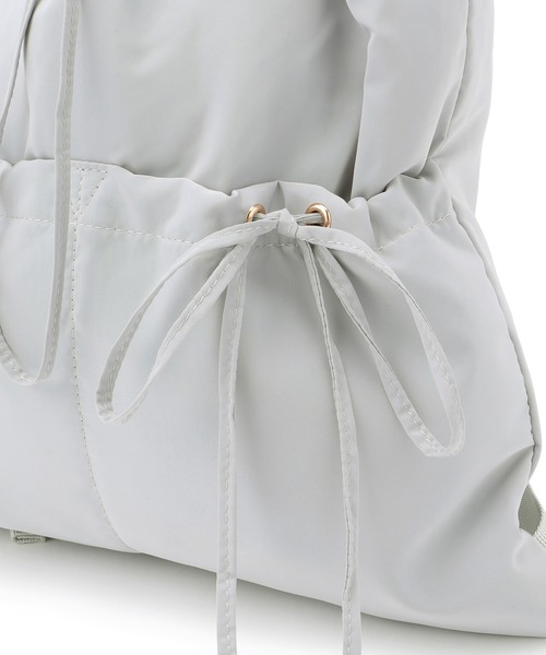 ROPE' PICNIC(ロペピクニック)の「A4対応・撥水加工/リボンドロストリングナップザック(バックパック/リュック・レディース・ライトグレー/ブラック・FREE)」の6枚目の写真