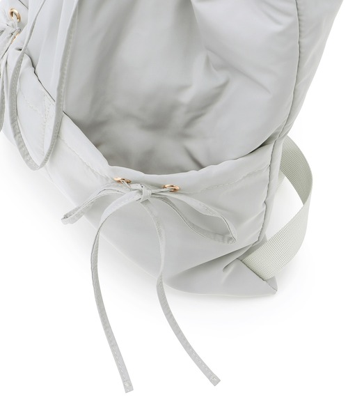 ROPE' PICNIC(ロペピクニック)の「A4対応・撥水加工/リボンドロストリングナップザック(バックパック/リュック・レディース・ライトグレー/ブラック・FREE)」の7枚目の写真