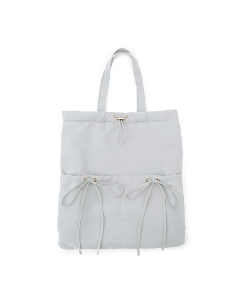 ROPE' PICNIC(ロペピクニック)の「A4対応・撥水加工/リボンドロストリングナップザック(バックパック/リュック・レディース・ライトグレー/ブラック・FREE)」の9枚目の写真