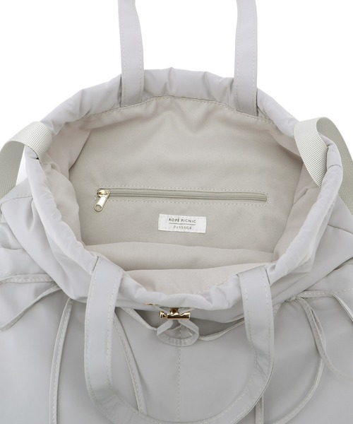 ROPE' PICNIC(ロペピクニック)の「A4対応・撥水加工/リボンドロストリングナップザック(バックパック/リュック・レディース・ライトグレー/ブラック・FREE)」の11枚目の写真