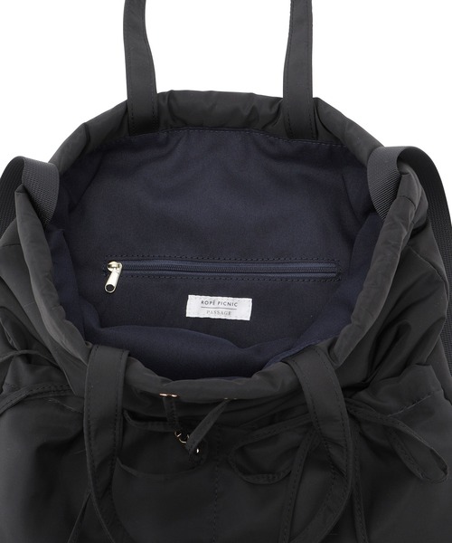 ROPE' PICNIC(ロペピクニック)の「A4対応・撥水加工/リボンドロストリングナップザック(バックパック/リュック・レディース・ライトグレー/ブラック・FREE)」の12枚目の写真