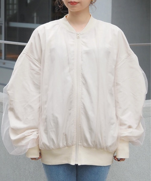 チュールレイヤードブルゾン チュールレイヤードブルゾン(980-22111)