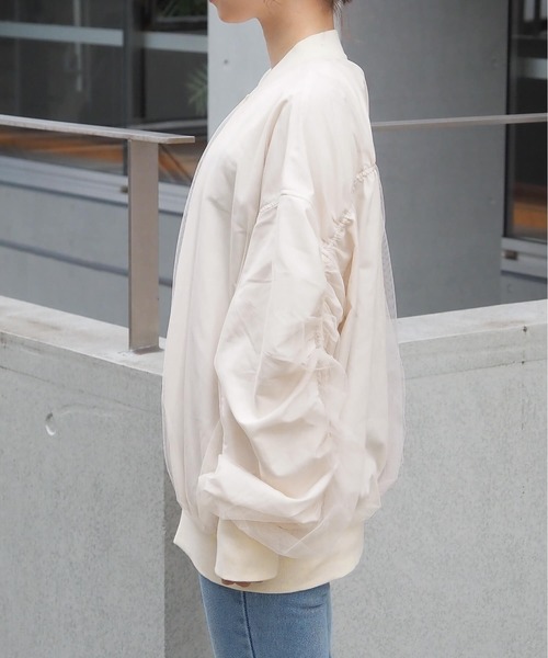 tiptop(ティップトップ)の「チュールレイヤードBIGブルゾン(ブルゾン・レディース・アイボリー/ブラック/チャコールグレー・FREE)」の17枚目の写真