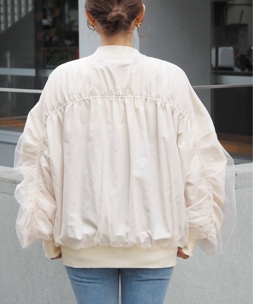 tiptop(ティップトップ)の「チュールレイヤードBIGブルゾン(ブルゾン・レディース・アイボリー/ブラック/チャコールグレー・FREE)」の18枚目の写真