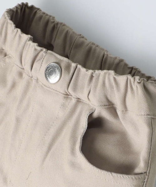 Moujonjon(ムージョンジョン)の「無地・ギンガムストレッチツイル7分丈パンツ(その他パンツ・キッズ・ブラック/ベージュ・90/100/110/120/130/140)」の4枚目の写真