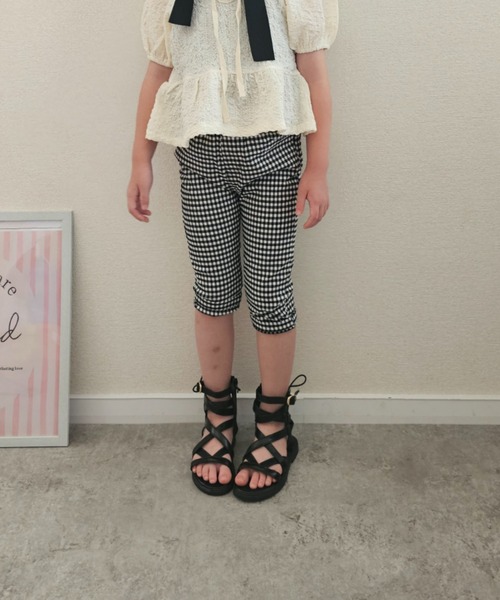 Moujonjon(ムージョンジョン)の「無地・ギンガムストレッチツイル7分丈パンツ(その他パンツ・キッズ・ブラック/ベージュ・90/100/110/120/130/140)」の18枚目の写真