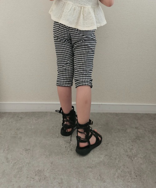 Moujonjon(ムージョンジョン)の「無地・ギンガムストレッチツイル7分丈パンツ(その他パンツ・キッズ・ブラック/ベージュ・90/100/110/120/130/140)」の17枚目の写真