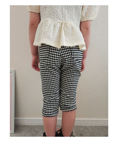 Moujonjon(ムージョンジョン)の「無地・ギンガムストレッチツイル7分丈パンツ(その他パンツ・キッズ・ブラック/ベージュ・90/100/110/120/130/140)」の21枚目の写真