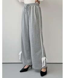 Re:EDIT | [2024SS COLLECTION][低身長サイズ有]裏毛サイドラインリボンパンツ(その他パンツ)