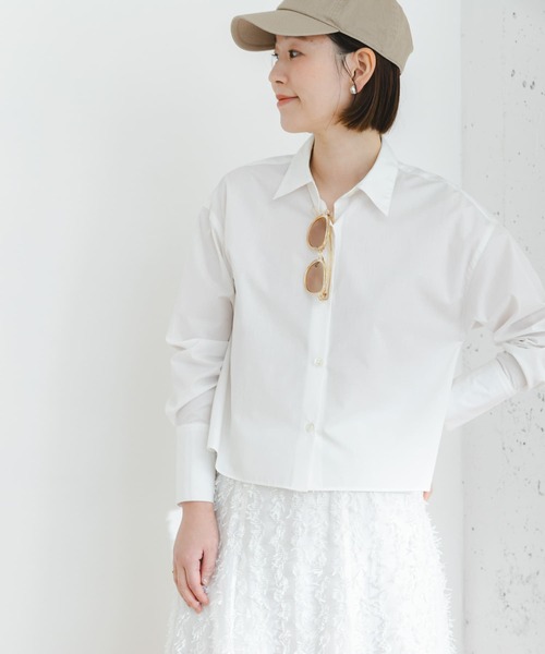 F by ROSSO（エフバイロッソ）の「F by ROSSO　クロップドシャツ（シャツ/ブラウス・レディース・ブルー系その他/ピンク系その他/オフホワイト・FREE）」の15枚目の写真