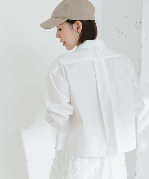 F by ROSSO（エフバイロッソ）の「F by ROSSO　クロップドシャツ（シャツ/ブラウス・レディース・ブルー系その他/ピンク系その他/オフホワイト・FREE）」の13枚目の写真