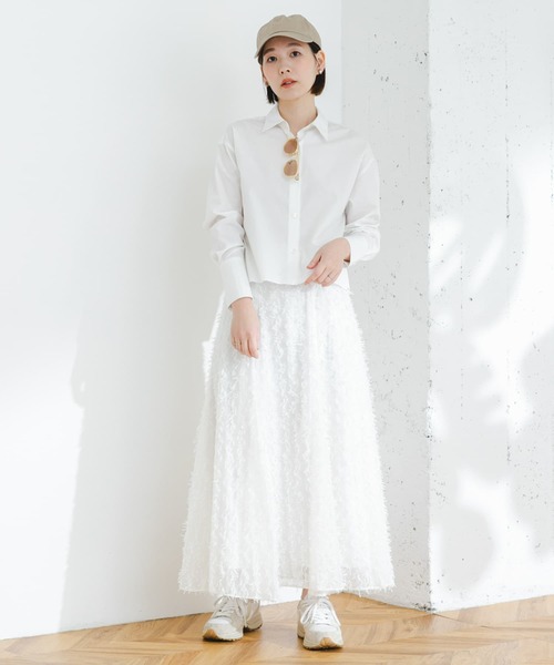 F by ROSSO（エフバイロッソ）の「F by ROSSO　クロップドシャツ（シャツ/ブラウス・レディース・ブルー系その他/ピンク系その他/オフホワイト・FREE）」の9枚目の写真