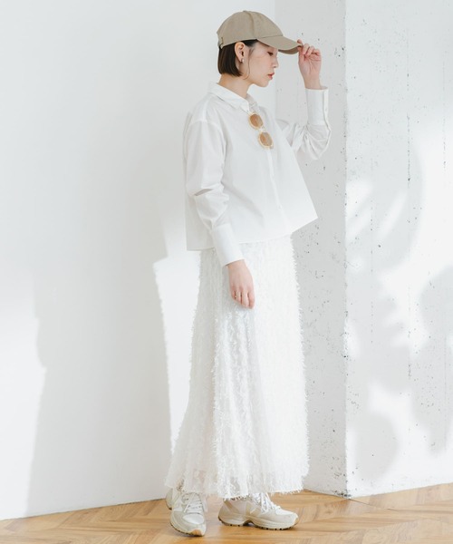 F by ROSSO（エフバイロッソ）の「F by ROSSO　クロップドシャツ（シャツ/ブラウス・レディース・ブルー系その他/ピンク系その他/オフホワイト・FREE）」の14枚目の写真