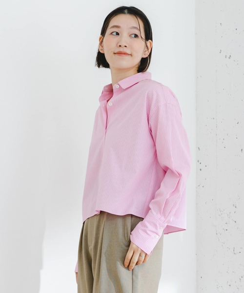 F by ROSSO（エフバイロッソ）の「F by ROSSO　クロップドシャツ（シャツ/ブラウス・レディース・ブルー系その他/ピンク系その他/オフホワイト・FREE）」の12枚目の写真