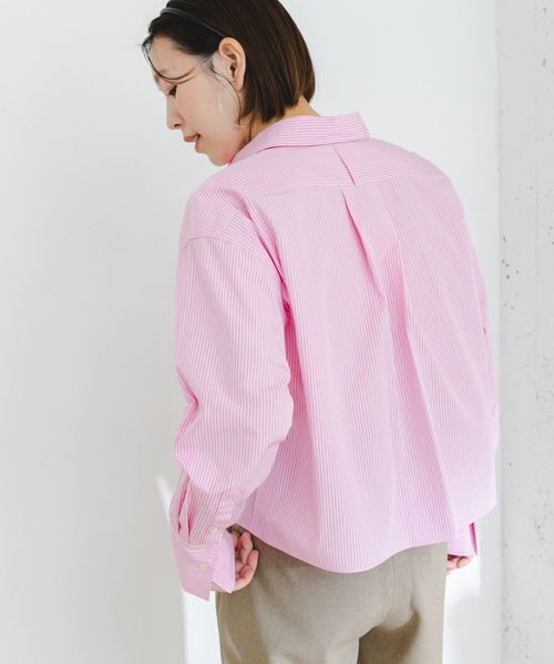 F by ROSSO（エフバイロッソ）の「F by ROSSO　クロップドシャツ（シャツ/ブラウス・レディース・ブルー系その他/ピンク系その他/オフホワイト・FREE）」の7枚目の写真