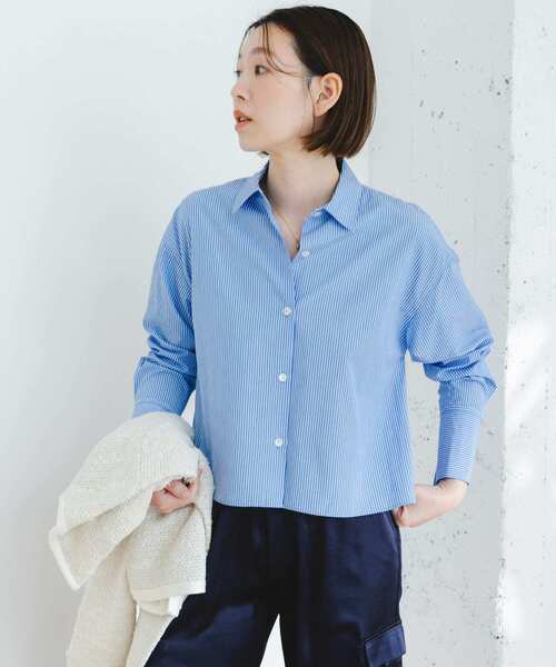 F by ROSSO（エフバイロッソ）の「F by ROSSO　クロップドシャツ（シャツ/ブラウス・レディース・ブルー系その他/ピンク系その他/オフホワイト・FREE）」の22枚目の写真