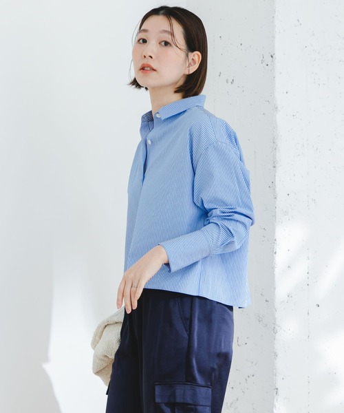 F by ROSSO（エフバイロッソ）の「F by ROSSO　クロップドシャツ（シャツ/ブラウス・レディース・ブルー系その他/ピンク系その他/オフホワイト・FREE）」の21枚目の写真