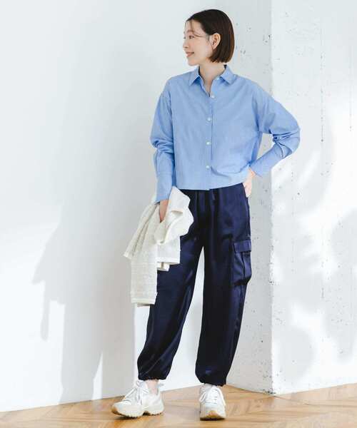 F by ROSSO（エフバイロッソ）の「F by ROSSO　クロップドシャツ（シャツ/ブラウス・レディース・ブルー系その他/ピンク系その他/オフホワイト・FREE）」の20枚目の写真