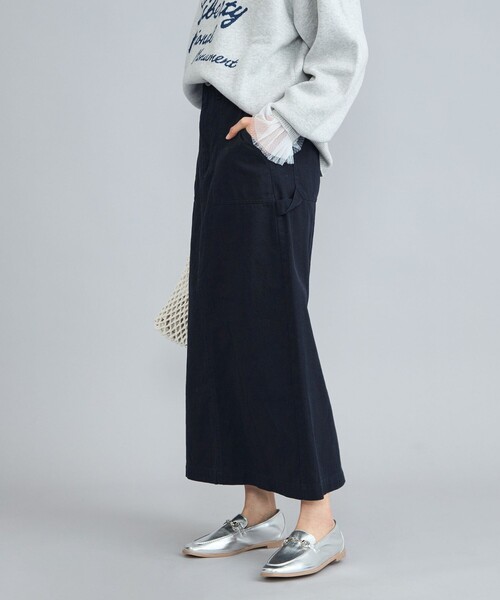 PENNEYS（ぺニーズ）の「PENNEYS（ぺニーズ）別注カツラギナロースカート（スカート・レディース・ナチュラル/ネイビー・M/L）」の3枚目の写真