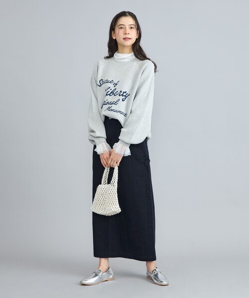 PENNEYS（ぺニーズ）の「PENNEYS（ぺニーズ）別注カツラギナロースカート（スカート・レディース・ナチュラル/ネイビー・M/L）」の8枚目の写真