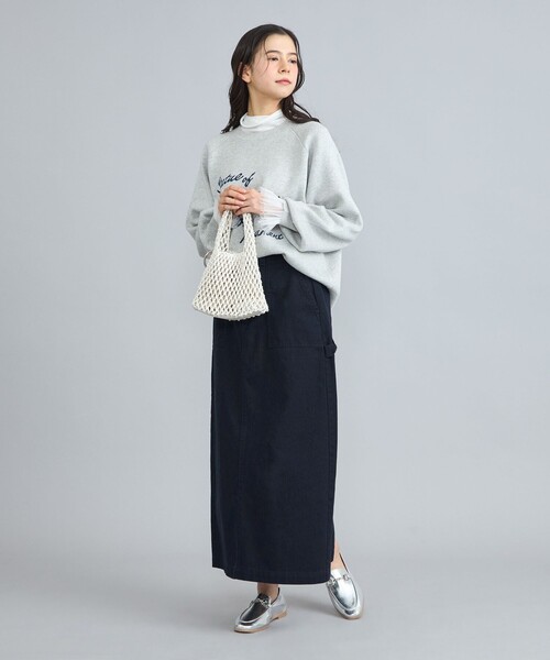 PENNEYS（ぺニーズ）の「PENNEYS（ぺニーズ）別注カツラギナロースカート（スカート・レディース・ナチュラル/ネイビー・M/L）」の9枚目の写真
