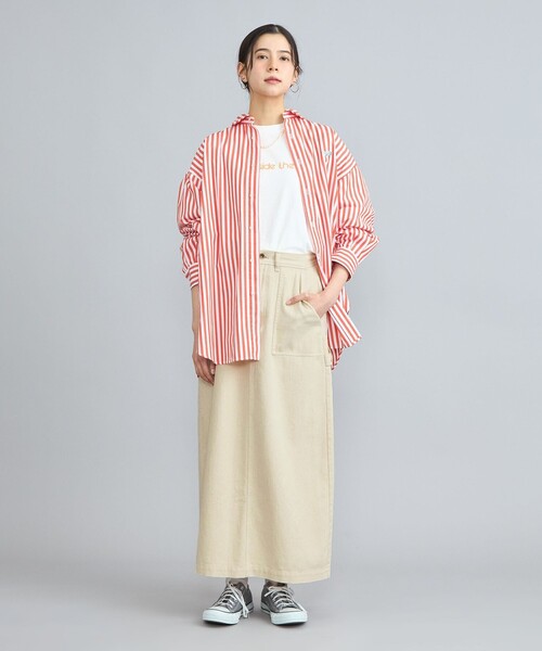 PENNEYS（ぺニーズ）の「PENNEYS（ぺニーズ）別注カツラギナロースカート（スカート・レディース・ナチュラル/ネイビー・M/L）」の12枚目の写真