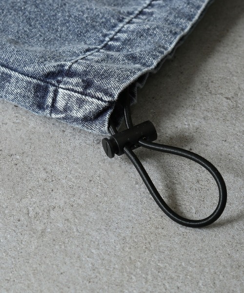 ZIP FIVE（ジップファイブ）の「【ZIP FIVE】 ヴィンテージライク ケミカル ウォッシュ デニム 裾ドローコード バルーン カーゴパンツ（カーゴパンツ・メンズ・ブラック/ブルー・LARGE/MEDIUM）」の19枚目の写真