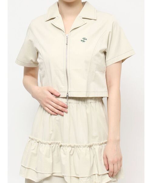 jouetie（ジュエティ）の「カラーステッチコンパクトZIPシャツ【セットアップ対応】（シャツ/ブラウス・レディース・アイボリー/レッド/ブラウン/ブラック・MEDIUM）」の8枚目の写真