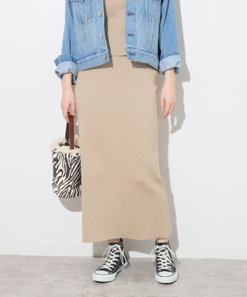 JOURNAL STANDARD relume（ジャーナルスタンダード　レリューム）の「ラメタイトスカート（スカート・レディース・チャコールグレー/ブラック/ベージュ・FREE）」の6枚目の写真