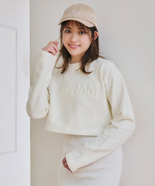 LANTINAM(ランティナム)の「【ユニセックス】エンボスロゴスウェット(2丈展開)(スウェット・レディース・アイボリー/ライトブルー/アッシュグレー・M/L)」の2枚目の写真