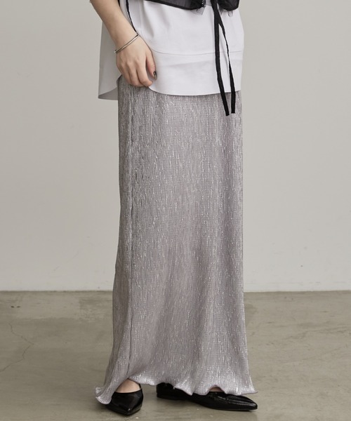 Lui's（ルイス）の「ラメナロースカート（スカート・レディース・シルバー/ブラック・FREE）」の2枚目の写真
