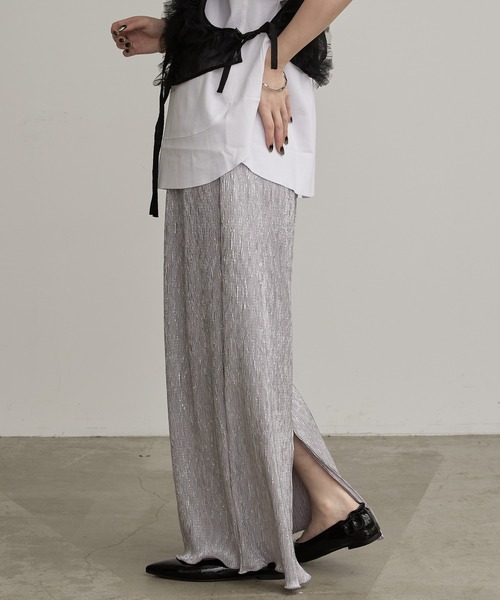 Lui's（ルイス）の「ラメナロースカート（スカート・レディース・シルバー/ブラック・FREE）」の8枚目の写真