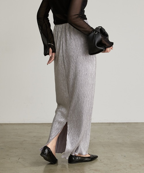 Lui's（ルイス）の「ラメナロースカート（スカート・レディース・シルバー/ブラック・FREE）」の7枚目の写真