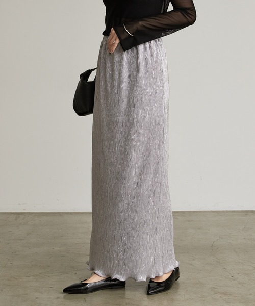 Lui's（ルイス）の「ラメナロースカート（スカート・レディース・シルバー/ブラック・FREE）」の6枚目の写真
