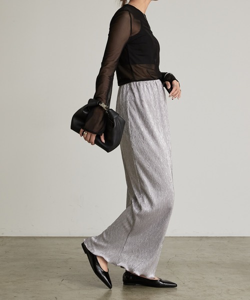 Lui's（ルイス）の「ラメナロースカート（スカート・レディース・シルバー/ブラック・FREE）」の4枚目の写真