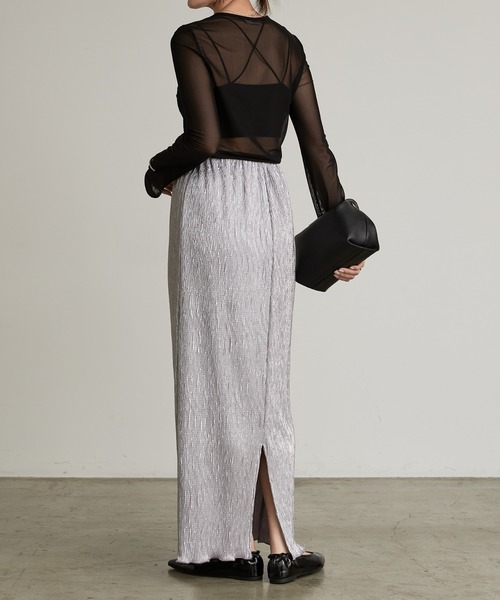 Lui's（ルイス）の「ラメナロースカート（スカート・レディース・シルバー/ブラック・FREE）」の5枚目の写真